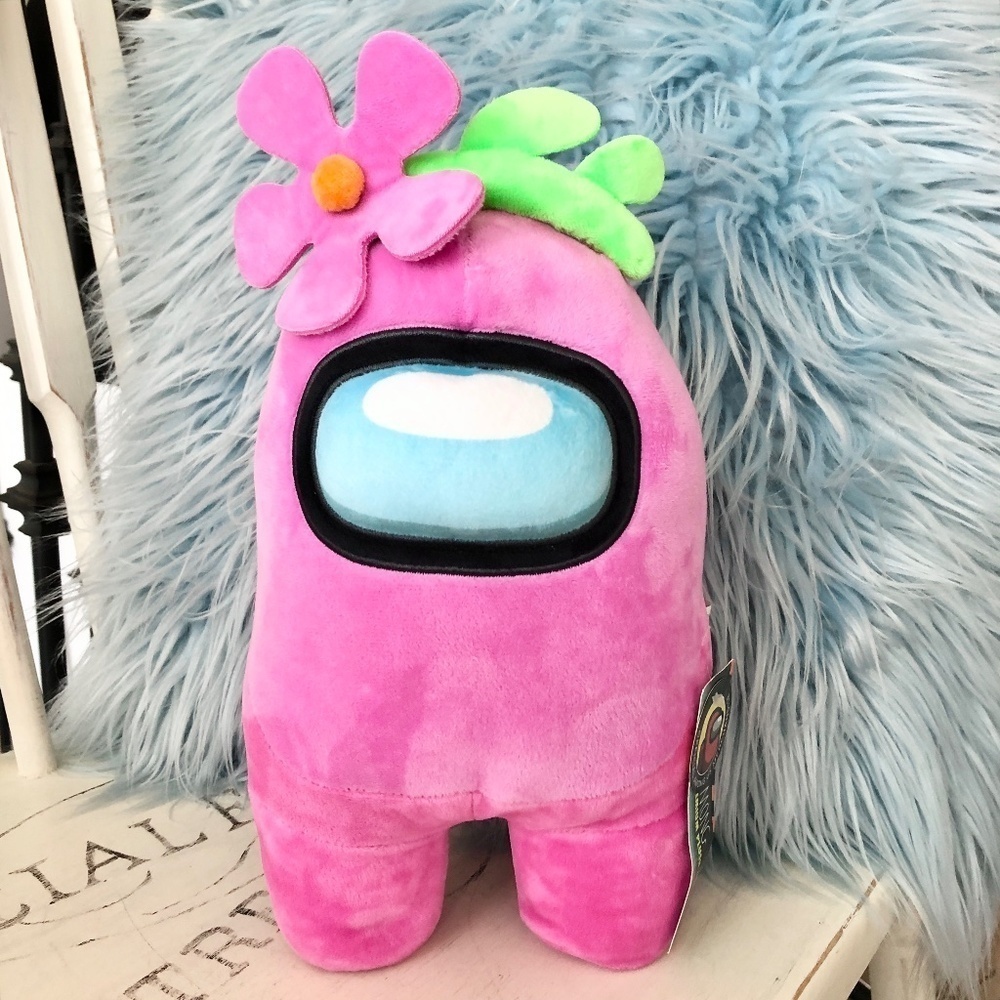 Among Us, Official, 12 Inch, Stuffed, Plush, Pink, With,‎ Flower, New With Tags